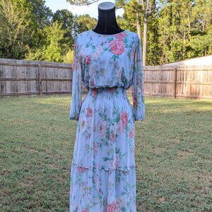 Stella and Julie Size 12 Full Length Prairie Floral Dress
